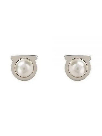 Salvatore Gancini Pearl Silver Earrings White - SALVATORE FERRAGAMO - BALAAN 2