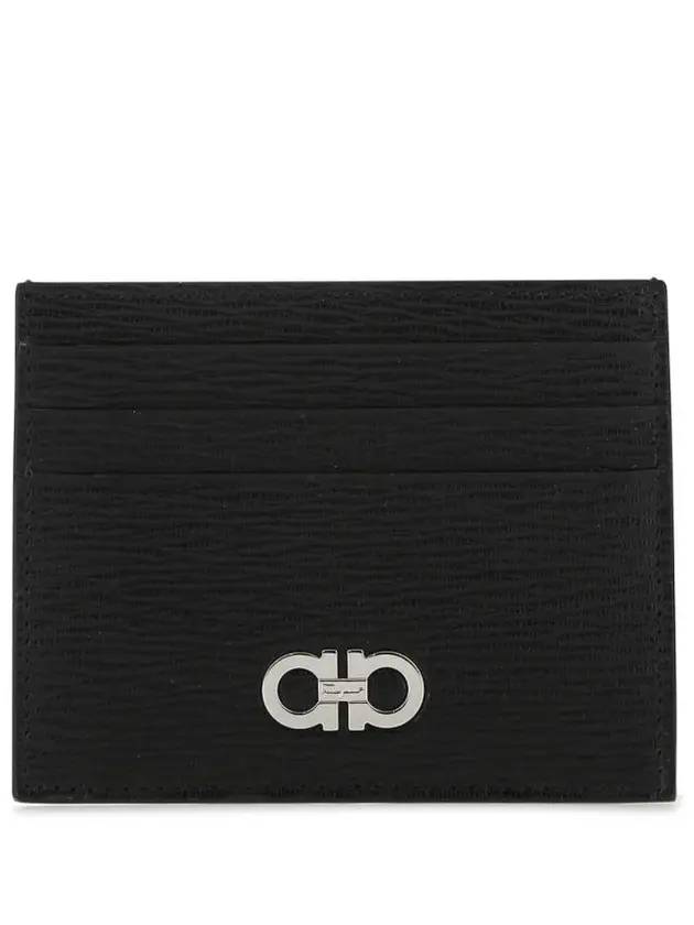 Revival Gancini Card Wallet Black - SALVATORE FERRAGAMO - BALAAN.