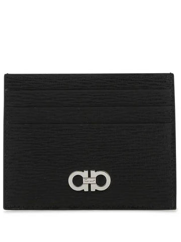 Revival Gancini Card Wallet Black - SALVATORE FERRAGAMO - BALAAN.