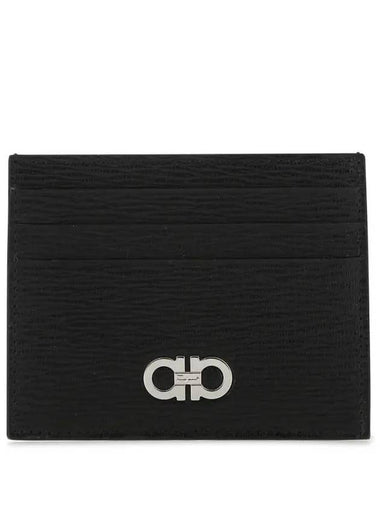 Revival Gancini Card Wallet Black - SALVATORE FERRAGAMO - BALAAN 1