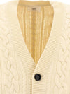 cable V-neck knit cardigan cream - AMI - BALAAN 6