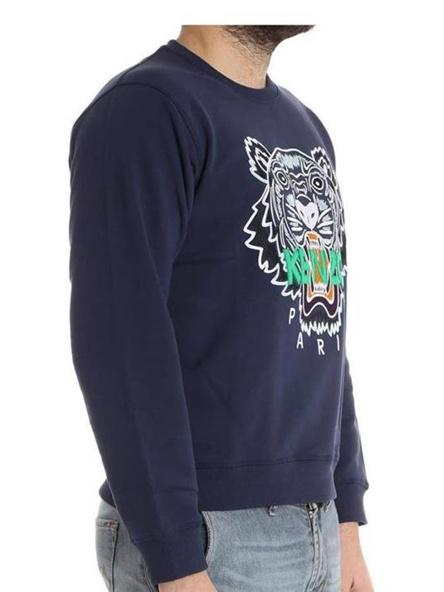 Men's Tiger Embroidery Sweatshirt Navy - KENZO - BALAAN 4