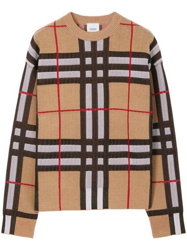 Vintage Check Crew Neck Knit Top Archive Beige - BURBERRY - BALAAN 4