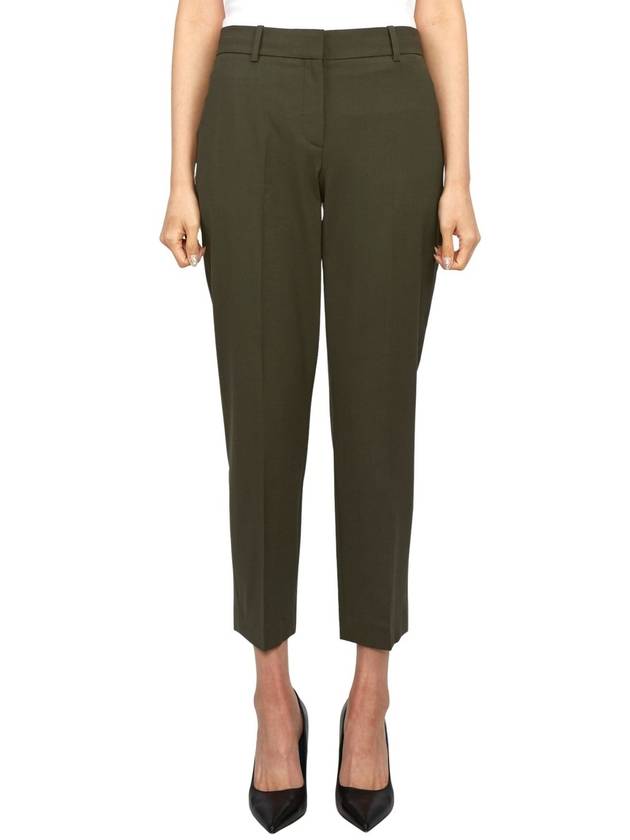 Women's Good Wool Treeca Crop Pants Dark Green - THEORY - BALAAN 2