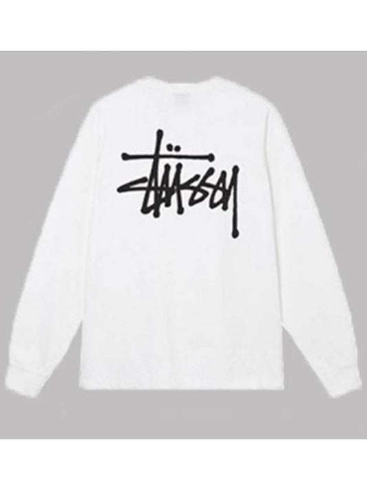 Basic Long Sleeve T-Shirt White - STUSSY - BALAAN 2