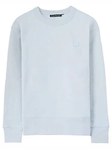 Fairview Face Patch Crew Neck Sweatshirt Blue - ACNE STUDIOS - BALAAN 1