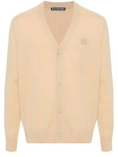 Face Logo Applique Wool Cardigan Beige - ACNE STUDIOS - BALAAN 2