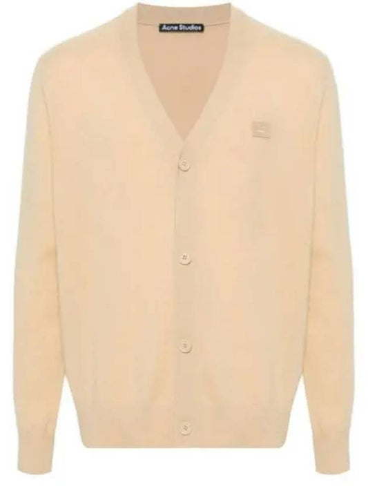 Face Logo Applique Wool Cardigan Beige - ACNE STUDIOS - BALAAN 2