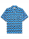 Check Pattern Bowling Short Sleeve Shirt Blue - MARNI - BALAAN 2