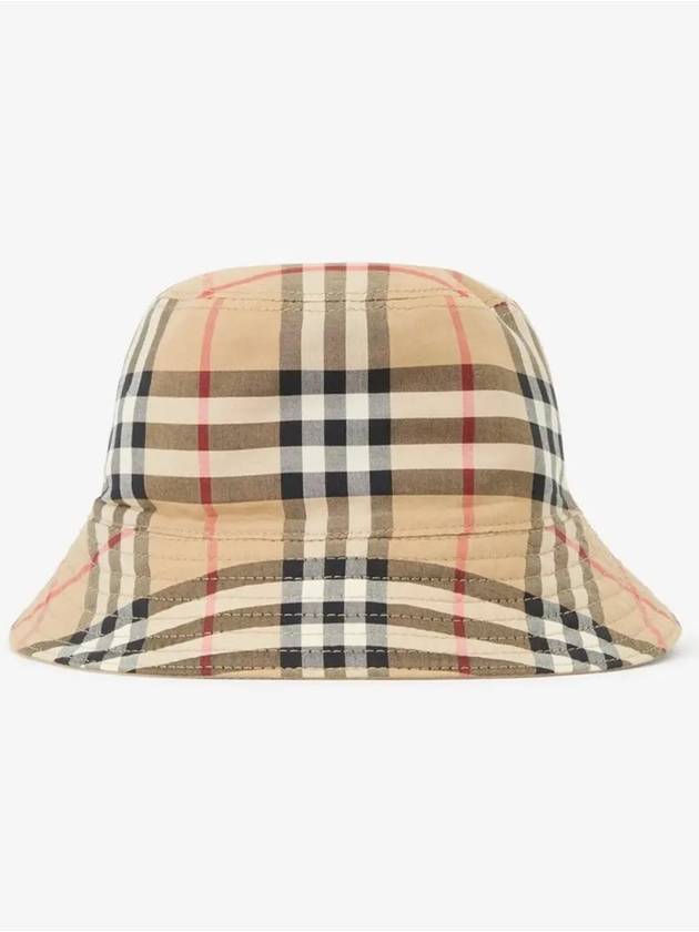 Kids Check Reversible Bucket Hat Beige - BURBERRY - BALAAN 3