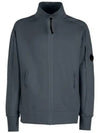 Lens Wappen Diagonal Fleece Zip-Up Jacket Charcoal - CP COMPANY - BALAAN 2