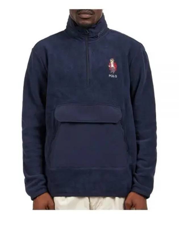 Half Zip Fleece Jacket Black - POLO RALPH LAUREN - BALAAN 2