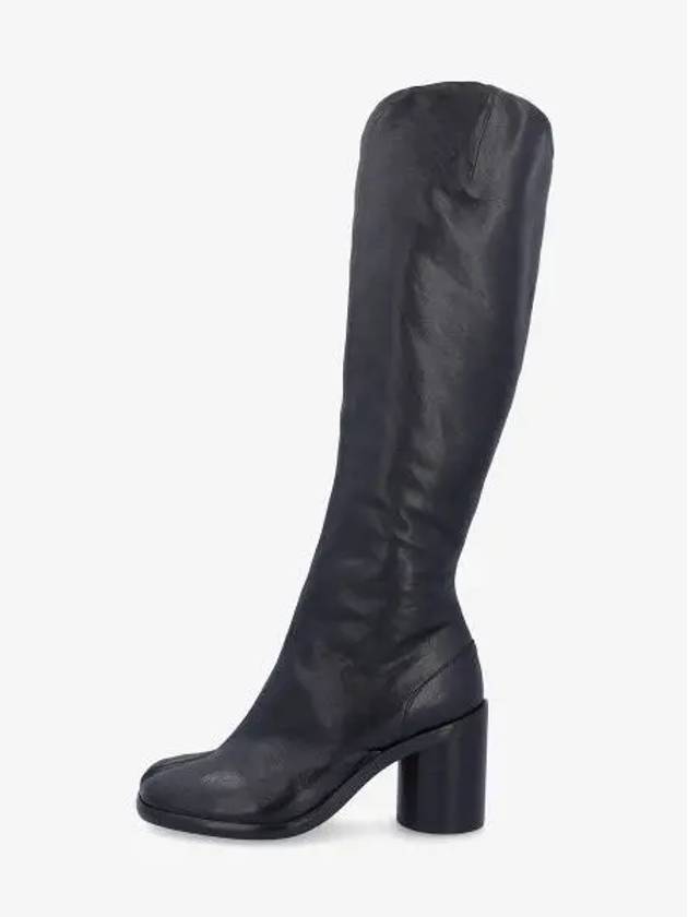 Tabi Knee High Calf Leather Long Boots Black - MAISON MARGIELA - BALAAN 2