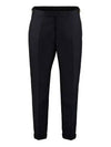 Low Rise Side Tab Wool Slacks Navy - THOM BROWNE - BALAAN 2