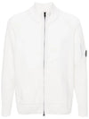 Lambswool GRS Zipped Cardigan White - CP COMPANY - BALAAN 2