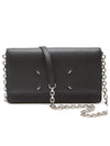 Large Bovine Leather Stitch Chain Cross Bag Black - MAISON MARGIELA - BALAAN 2