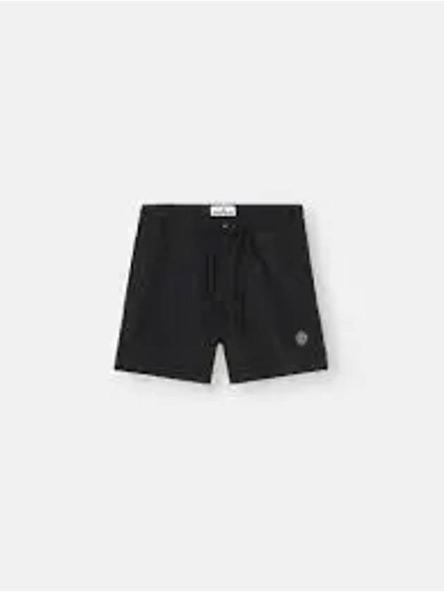 Slim Fit Nylon Swim Shorts Black - STONE ISLAND - BALAAN 2