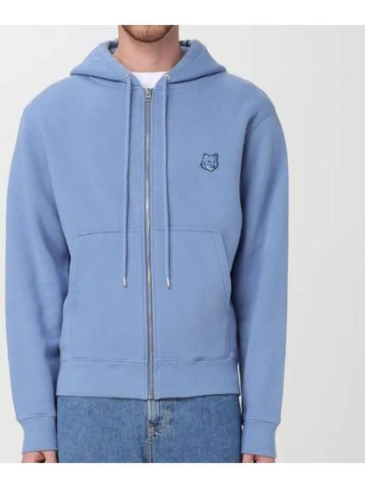 Bold Fox Head Patch Cotton Zip Up Hoodie Blue - MAISON KITSUNE - BALAAN 2