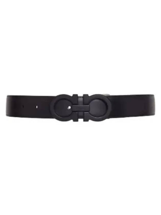 Reversible Gancini Leather Belt Black Navy - SALVATORE FERRAGAMO - BALAAN 2