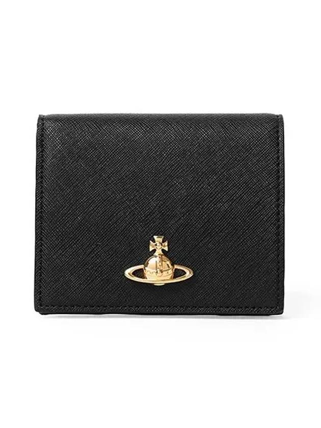 ORB Logo Half Wallet Black - VIVIENNE WESTWOOD - BALAAN 3