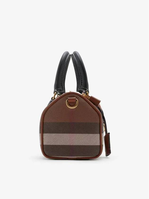 Checke Zipper Small Tote Bag Dark Brown - BURBERRY - BALAAN 3