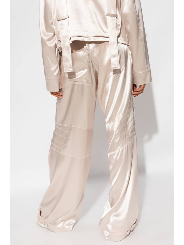 Women's Viscose Shiny Cargo Pants Beige - FENDI - BALAAN 6