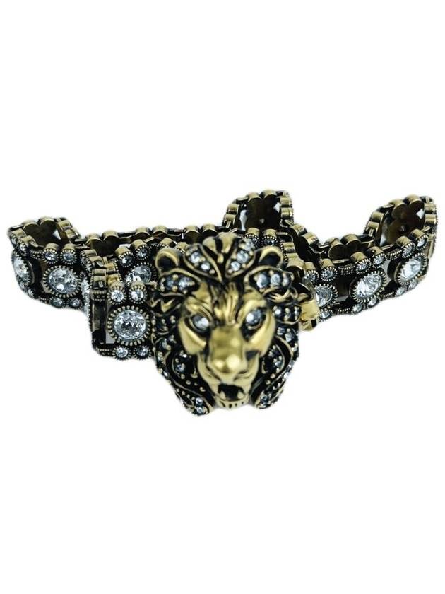 Gold Crystal Lion Head Choker - GUCCI - BALAAN 3