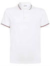 Logo three stripe collar tshirt white 8A000 12 84556 001 - MONCLER - BALAAN 1