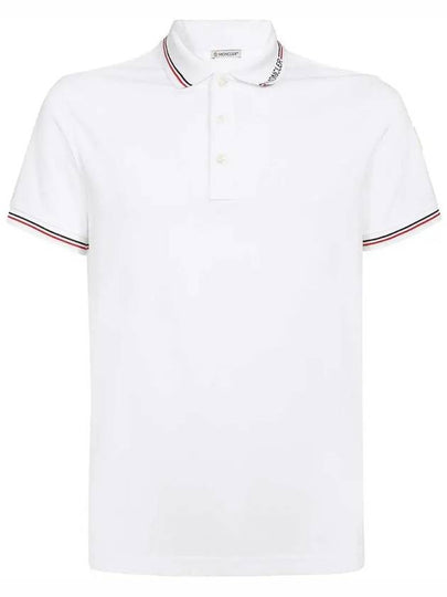 Logo three stripe collar tshirt white 8A000 12 84556 001 - MONCLER - BALAAN 2