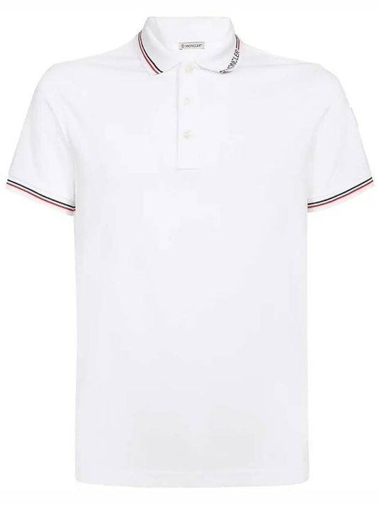 logo patch short sleeve PK shirt white - MONCLER - BALAAN.