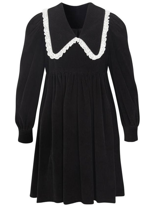 Peter Pan Collar Corduroy Mini Dress - NARU KANG - BALAAN 1