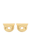 Gancini Studded Brass Earrings Gold - SALVATORE FERRAGAMO - BALAAN 1