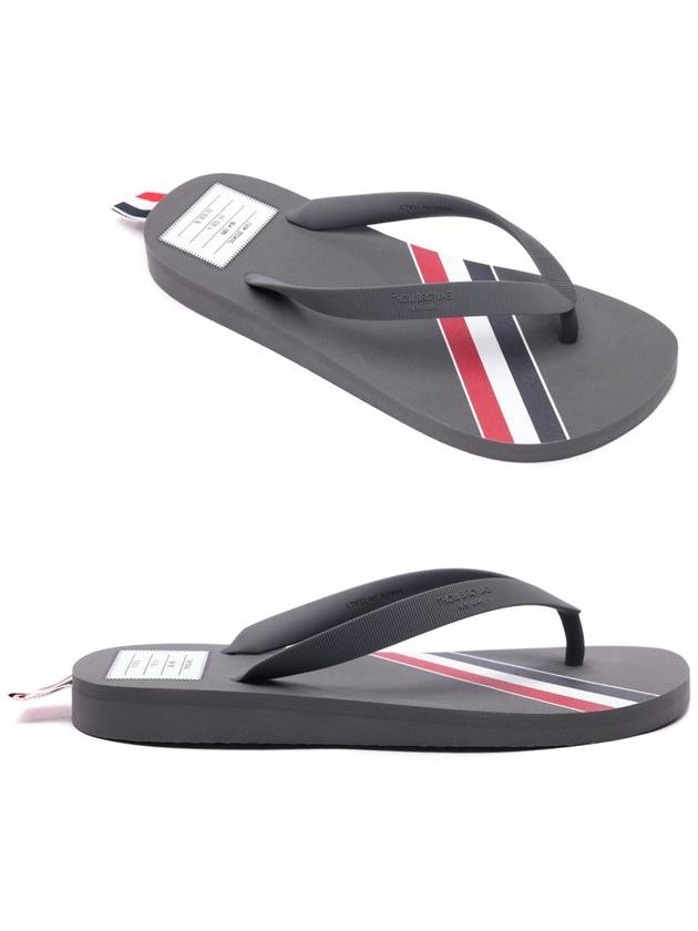 Three Stripe Flip Flops Medium Grey - THOM BROWNE - BALAAN 3