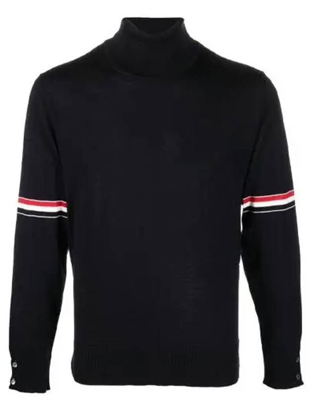 Fine Merino Striped Turtleneck Navy - THOM BROWNE - BALAAN 2