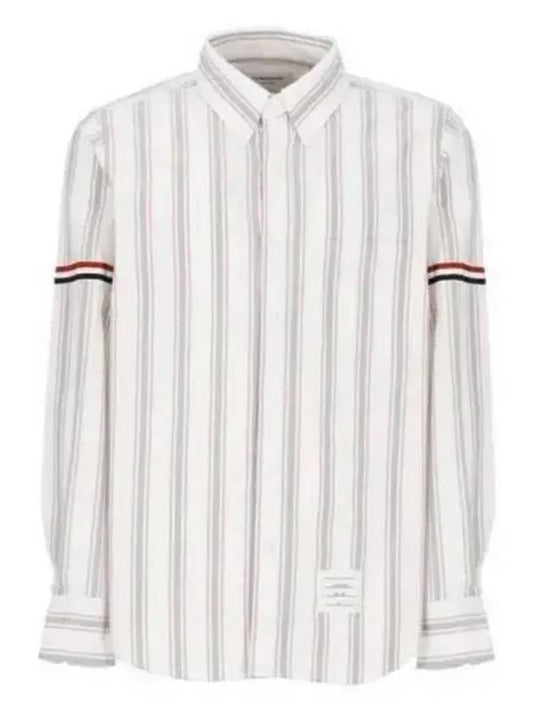 Stripe Oxford Armband Long Sleeve Shirt - THOM BROWNE - BALAAN 2