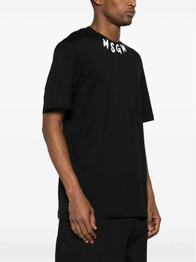 Logo Print Cotton Short Sleeve T-shirt Black - MSGM - BALAAN 5