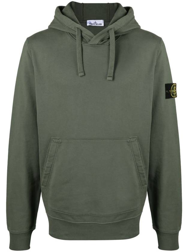 Logo Patch Drawstring Hoodie Dark Green - STONE ISLAND - BALAAN 2