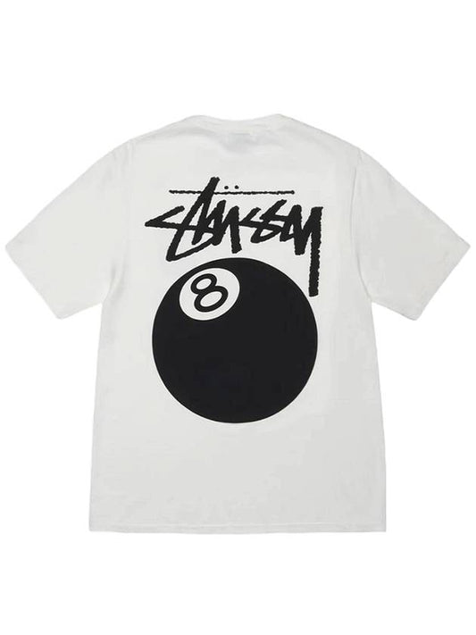 8-Ball Pigment Dyed Short Sleeve T-Shirt White - STUSSY - BALAAN 1
