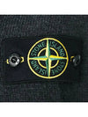 Logo Patch Crew Neck Wool Knit Top Melange Charcoal - STONE ISLAND - BALAAN 5