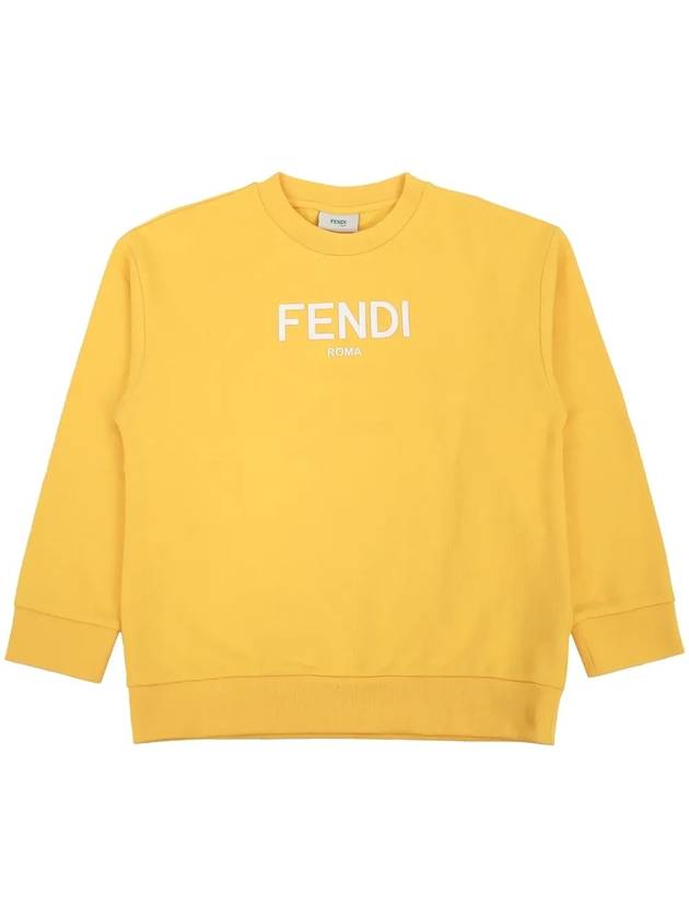 Kids Logo Print Sweatshirt Yellow - FENDI - BALAAN 4