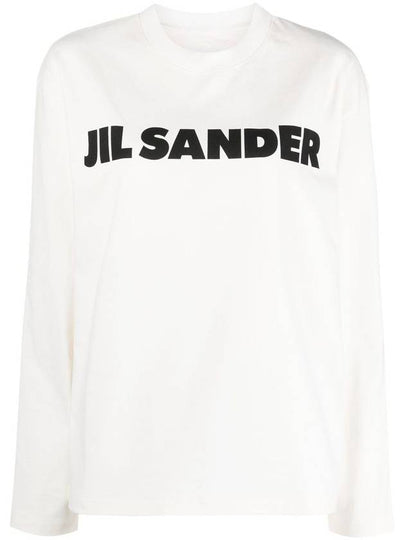 Logo Print Long Sleeve T Shirt White - JIL SANDER - BALAAN 2