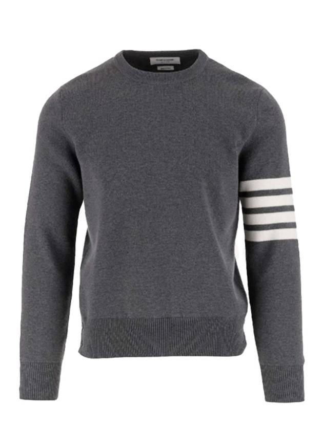 4 Bar Armband Milano Stitch Knit Top Mid Grey - THOM BROWNE - BALAAN 3