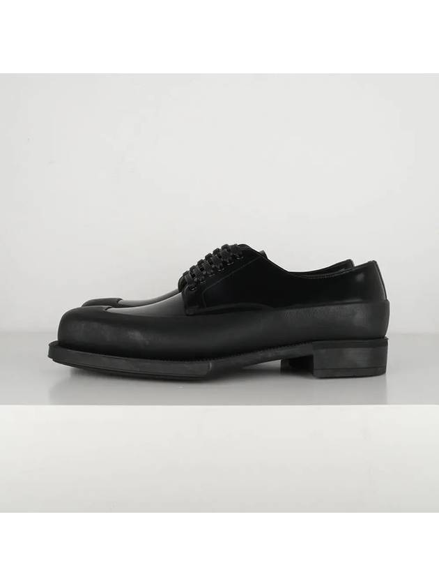 Brushed Leather Derby Black - PRADA - BALAAN.