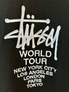 Solid World Tour Crew Neck Cotton Sweatshirt Black - STUSSY - BALAAN 5