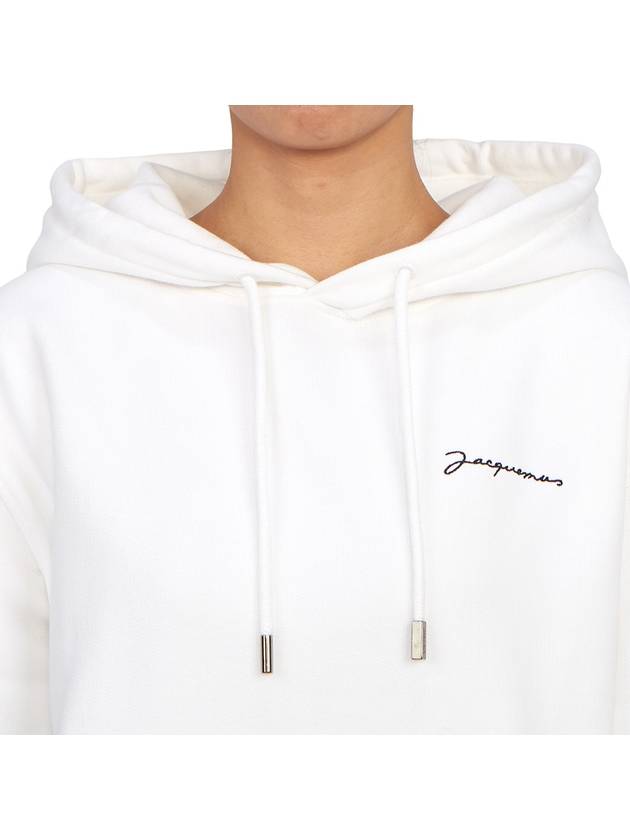 Le Brode Logo Cotton Hoodie White - JACQUEMUS - BALAAN 7