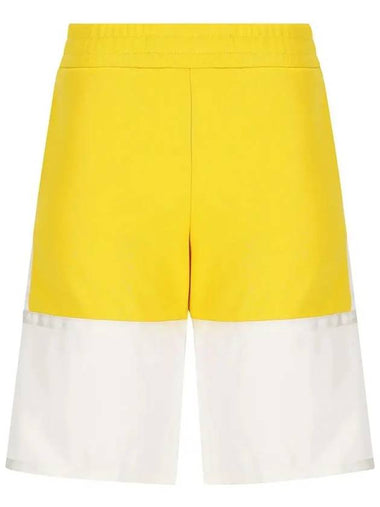 Kids Logo Two Tone Shorts Yellow - FENDI - BALAAN 1