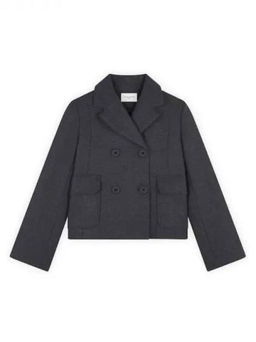 Women s Urban Spring Fall Jacket Wool Melange Anthracite Domestic Product - MAISON KITSUNE - BALAAN 1