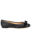 Varina Quilting Leather Ballet Flat Black - SALVATORE FERRAGAMO - BALAAN 5