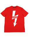 Women s Big Lightning Short Sleeve T Shirt Red PBJT478A - NEIL BARRETT - BALAAN 6