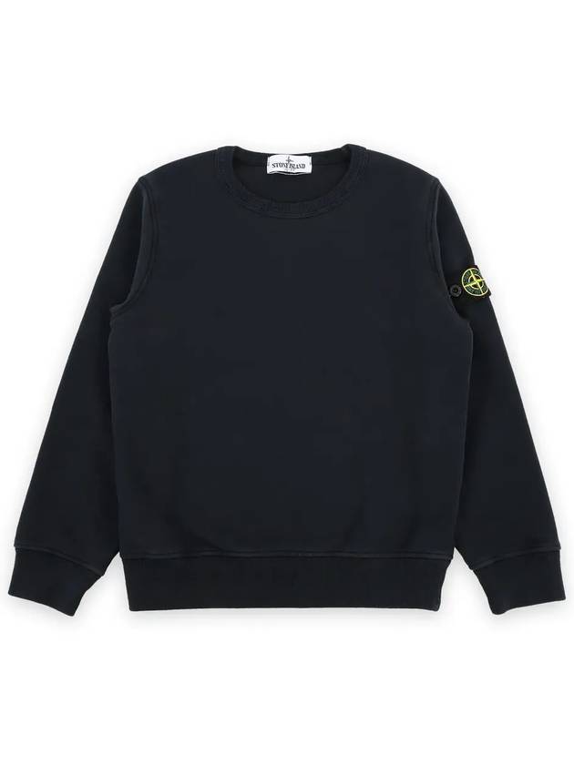 Kids Wappen Patch Organic Cotton Fleece Sweatshirt Navy - STONE ISLAND - BALAAN 4